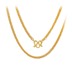 Simple and stylish 9999 24K real gold chain interlocking Chopin chain necklace clavicle chain