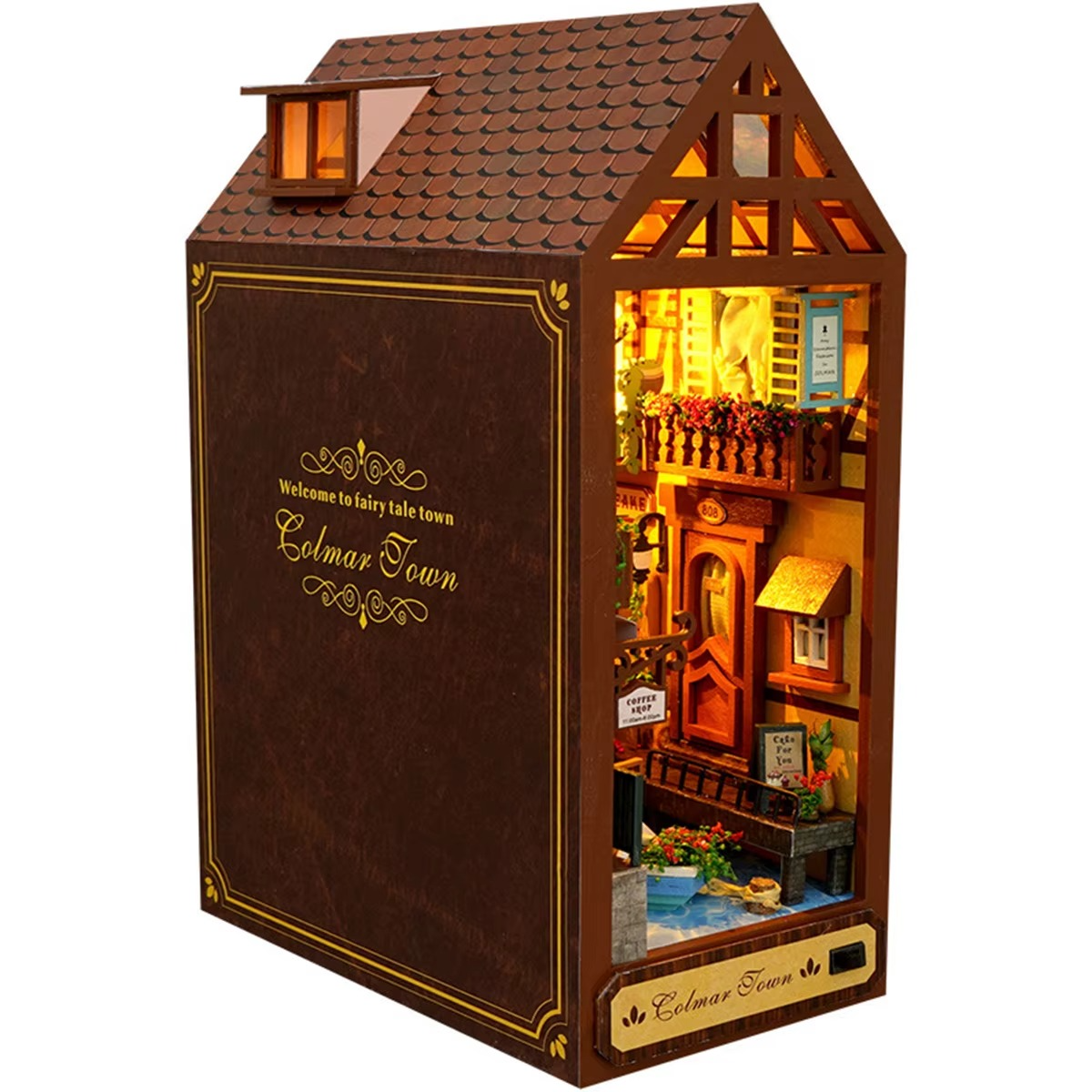 Firefly Forest DIY Booknook with Lights DIY Miniature Dolls House Kit 3D Wooden Puzzle Bookend Bookshelf Decor Christmas Gifts