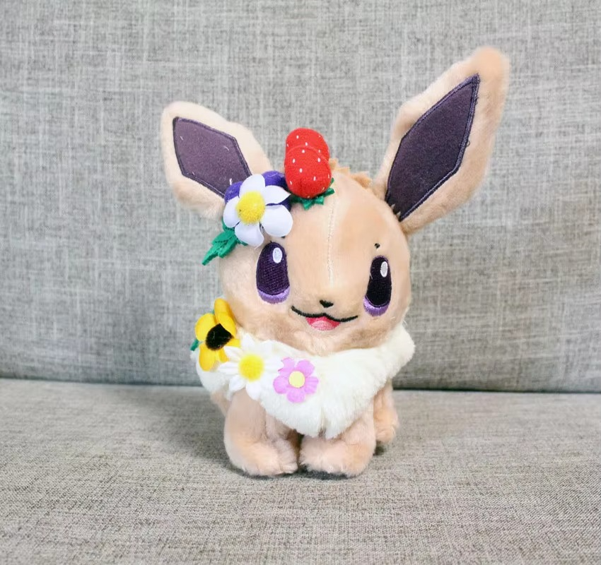 18cm Anime Pokemon Easter Flower Wreath Eevee Collectible Cartoon Decor Doll Children Surprise Birthday Xmas Gifts Charm Toys