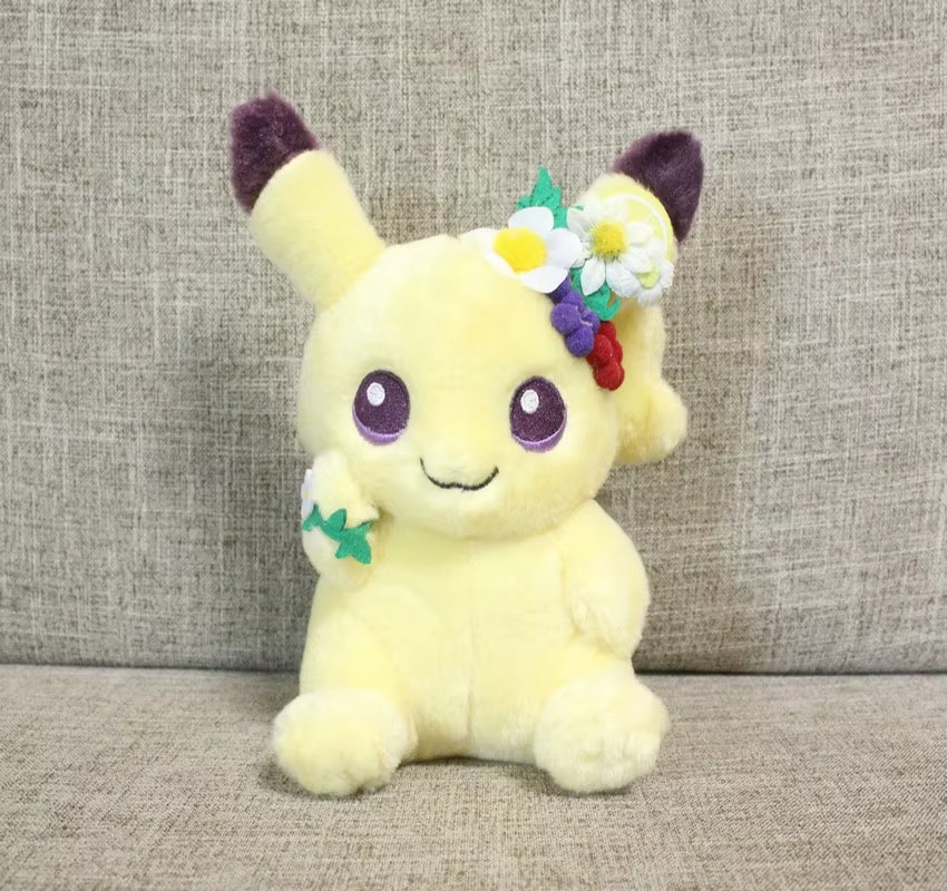 18cm Anime Pokemon Easter Flower Wreath Eevee Collectible Cartoon Decor Doll Children Surprise Birthday Xmas Gifts Charm Toys