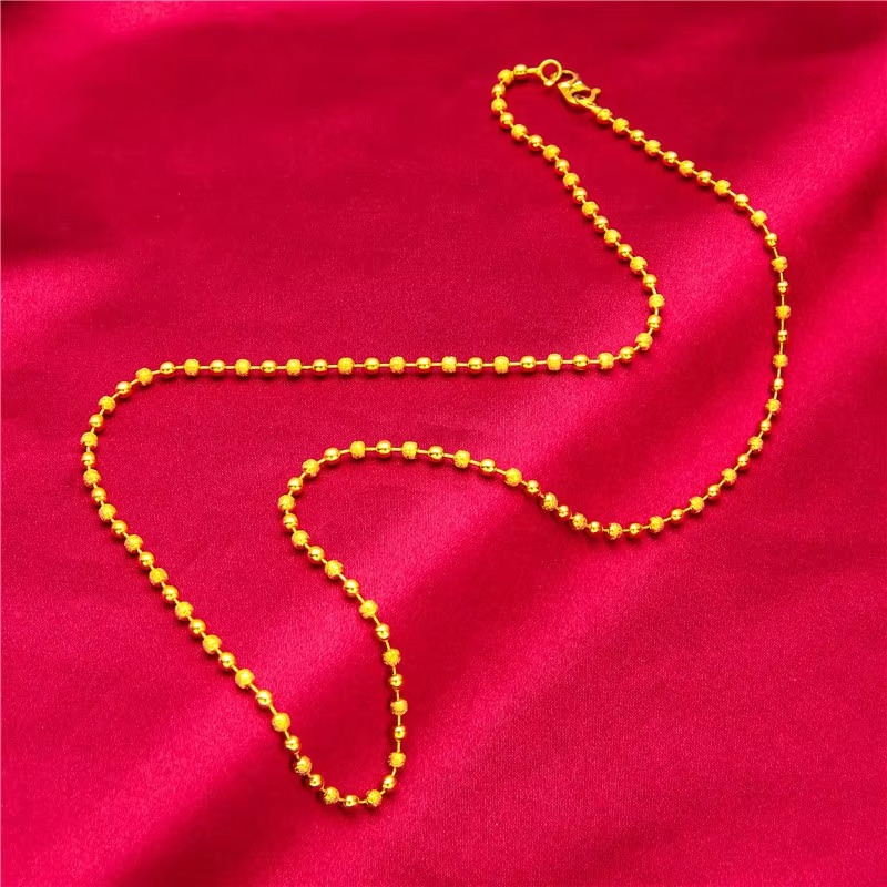 24K Gold S-Clasp Necklace | AU999 Pure Gold, iconic S-shaped clasp, shiny chain, elegant and versatile for daily wear