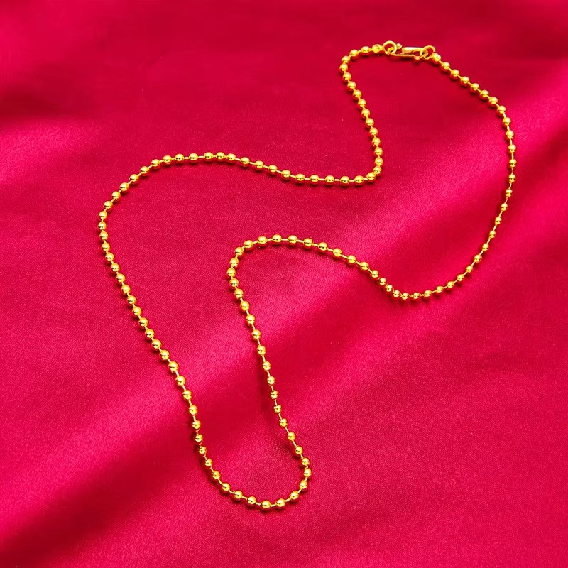 24K Gold S-Clasp Necklace | AU999 Pure Gold, iconic S-shaped clasp, shiny chain, elegant and versatile for daily wear
