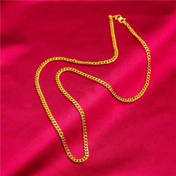24K Gold S-Clasp Necklace | AU999 Pure Gold, iconic S-shaped clasp, shiny chain, elegant and versatile for daily wear