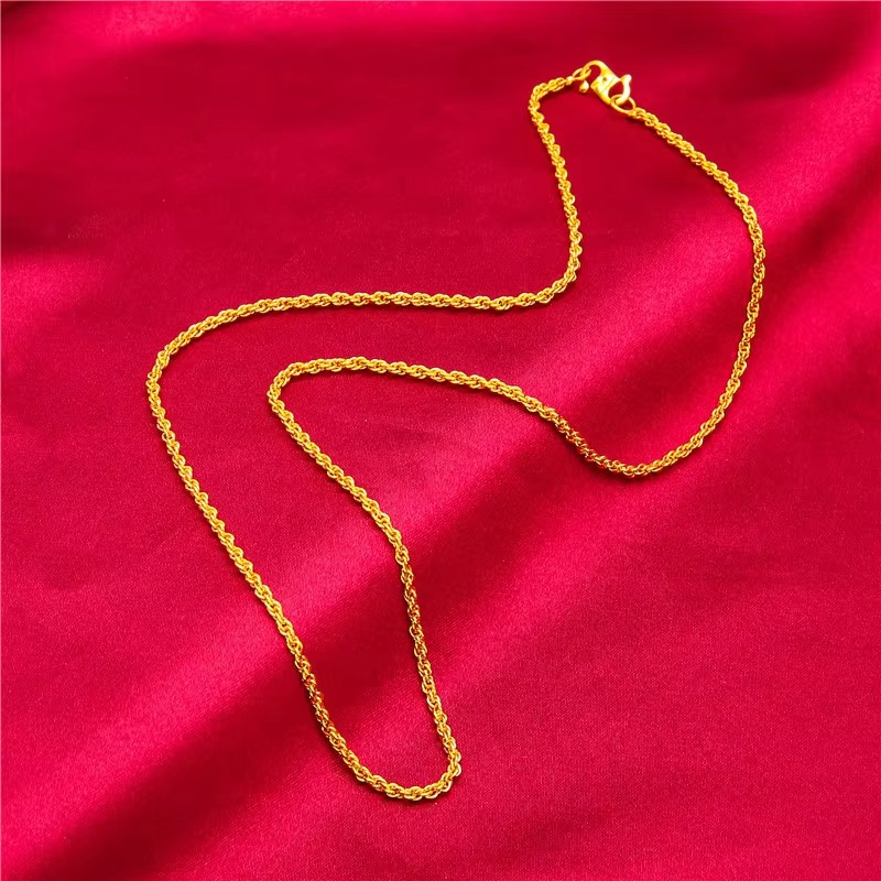 24K Gold S-Clasp Necklace | AU999 Pure Gold, iconic S-shaped clasp, shiny chain, elegant and versatile for daily wear