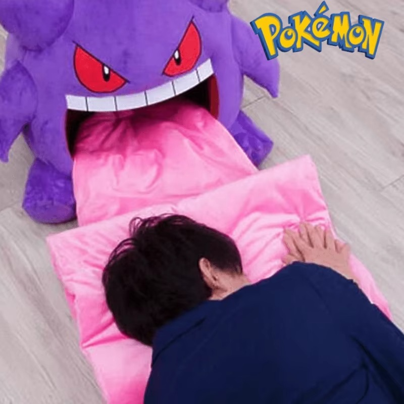130cm Pokemon Gengar Big Tongue Plush Anime Peripheral Big Size Gengar Sleep Pillow Dual Purpose Blanket Stuffed funny