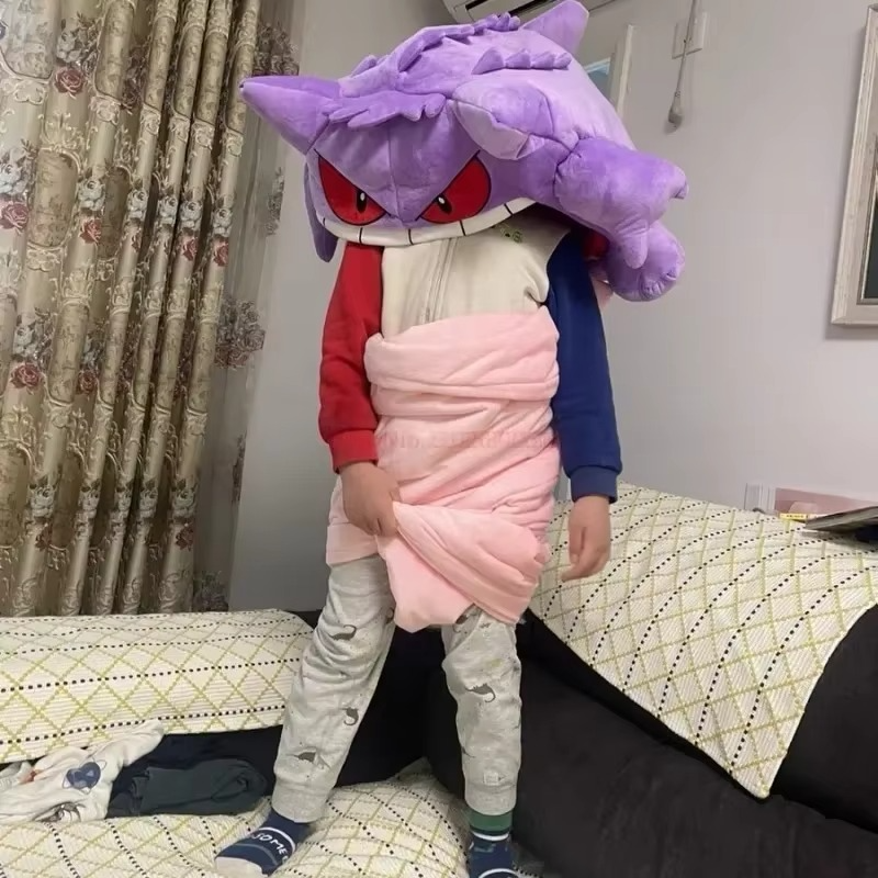 130cm Pokemon Gengar Big Tongue Plush Anime Peripheral Big Size Gengar Sleep Pillow Dual Purpose Blanket Stuffed funny