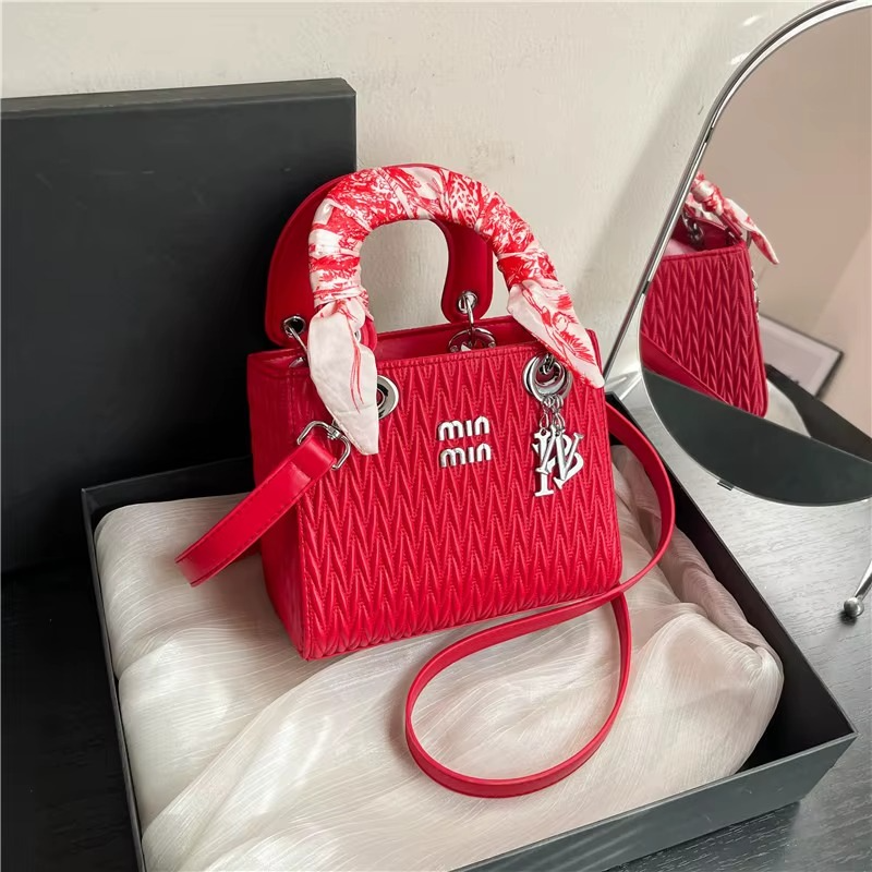 Luxury Textured Lady Dior Bag 2025 New Collection Fashionable Elegant Shoulder Bag Crossbody Small Square Bag