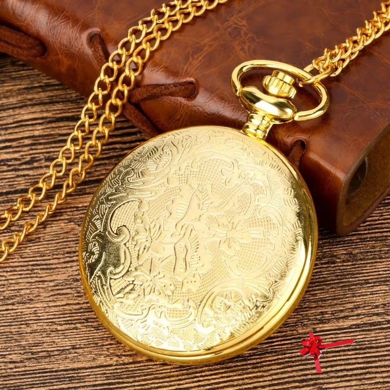 Vintage Diamond Dragonfly Pocket Watch Men's and Women's Fashion Anime Quartz Pendant Watch Children's Holiday Gifts