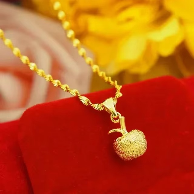 24K real gold Necklace Pendant Fashionable and Versatile 9999 Clavicle Chain AU750 Joyria Womens Neck Jewelry Free Shipping