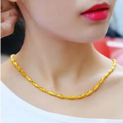 24K real gold Necklace Pendant Fashionable and Versatile 9999 Clavicle Chain AU750 Joyria Womens Neck Jewelry Free Shipping