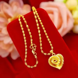 24K real gold Necklace Pendant Fashionable and Versatile 9999 Clavicle Chain AU750 Joyria Womens Neck Jewelry Free Shipping