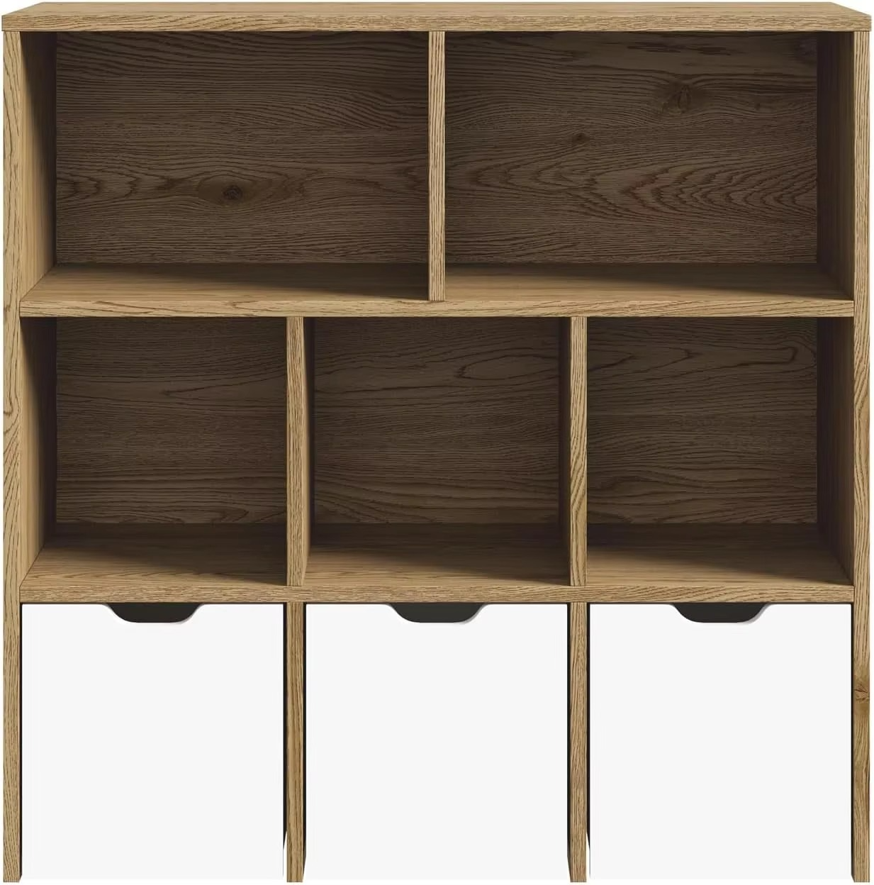 Kids Bookshelf Toy Organiser Cabinet with Removable Box Storage Natural