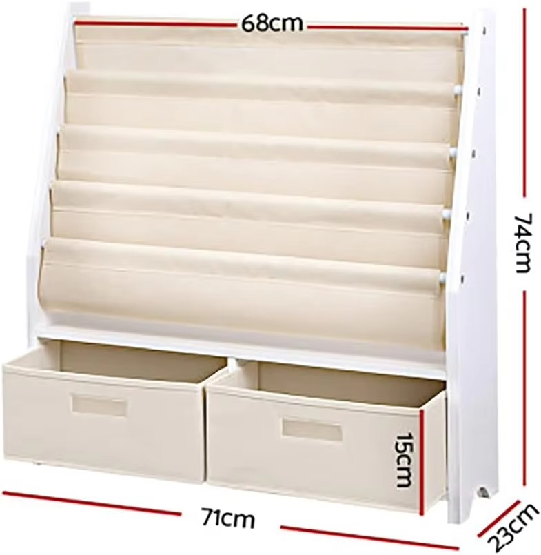 Kids Bookshelf, 4 Tiers Storage Book Shelf Bookshelves Corner Wall Toy Bookcase Rotating Display Shelves Home Living Room Bedroo