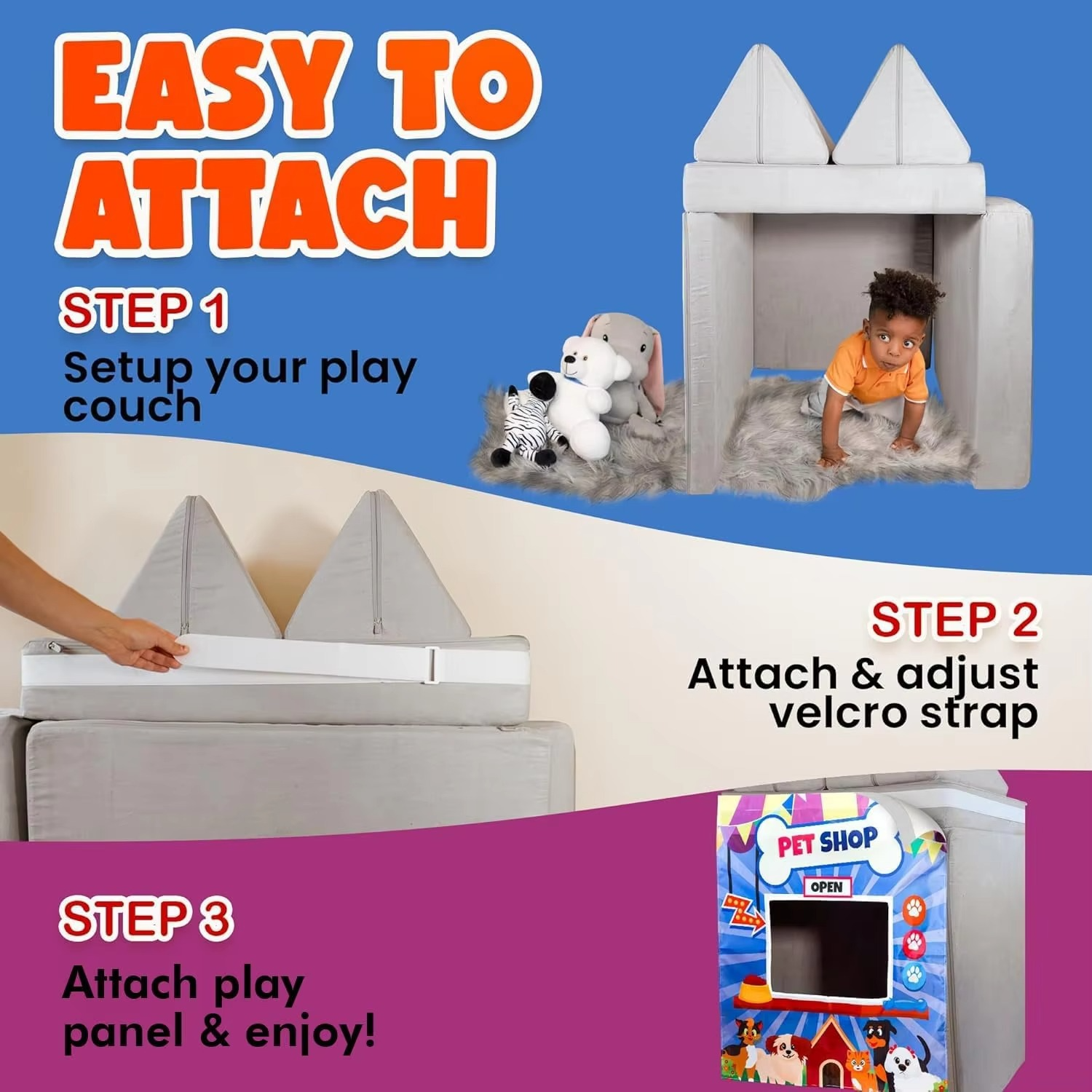 for children's play couch, play plate for children's foam sofa (Pet Shop)