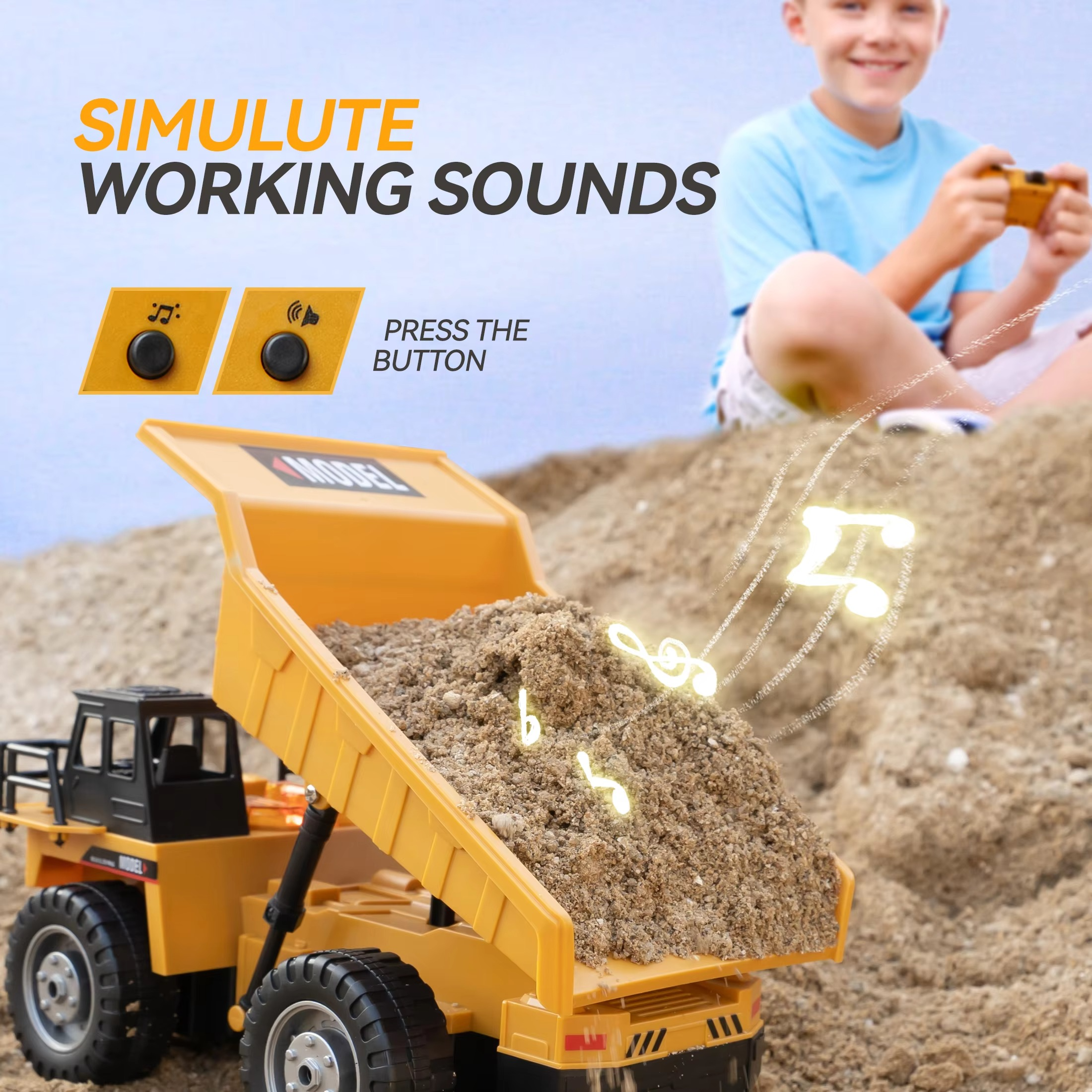New 2.4G Remote Control Excavator Dump Truck RC Model Car Toy Professional Alloy Plastic Simulation Construction Vehicle for Kid