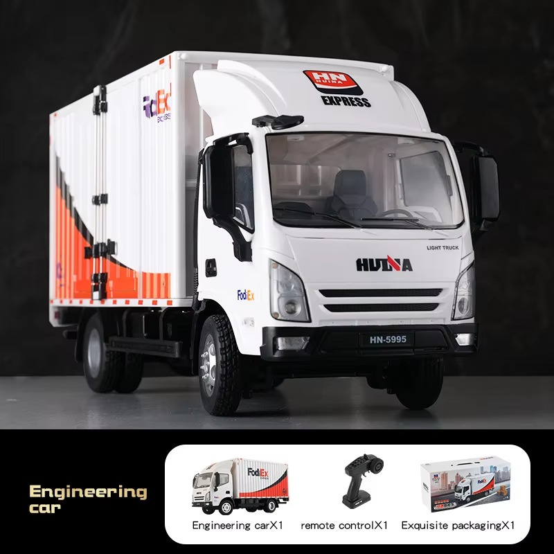 New 1:18 Huina 524 Rc Car 12ch Remote Controlled Express Delivery Car Loading Transport Car Small Cargo Truck Floating Truck