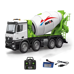 Huina 1537 New Alloy Remote Controlled Engineering Truck Model 1/14 12CH RC Car Mixer Truck Toys Vehicle Gifts For Boys