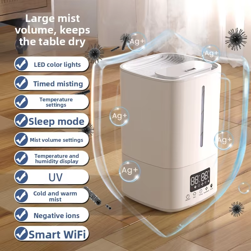 5L Humidifier With Air Purifier Top Fill Water Tank No Leak Cool Mist Humidifier With Filter Humidifier For Dry Skin And Allergi