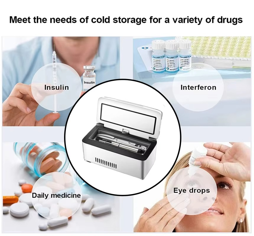 13600mah High Power Mini Refrigerator Insulin Pill Box Dispensing 0-18 Degrees Refrigerated USB Charging Refrigerated Incubator