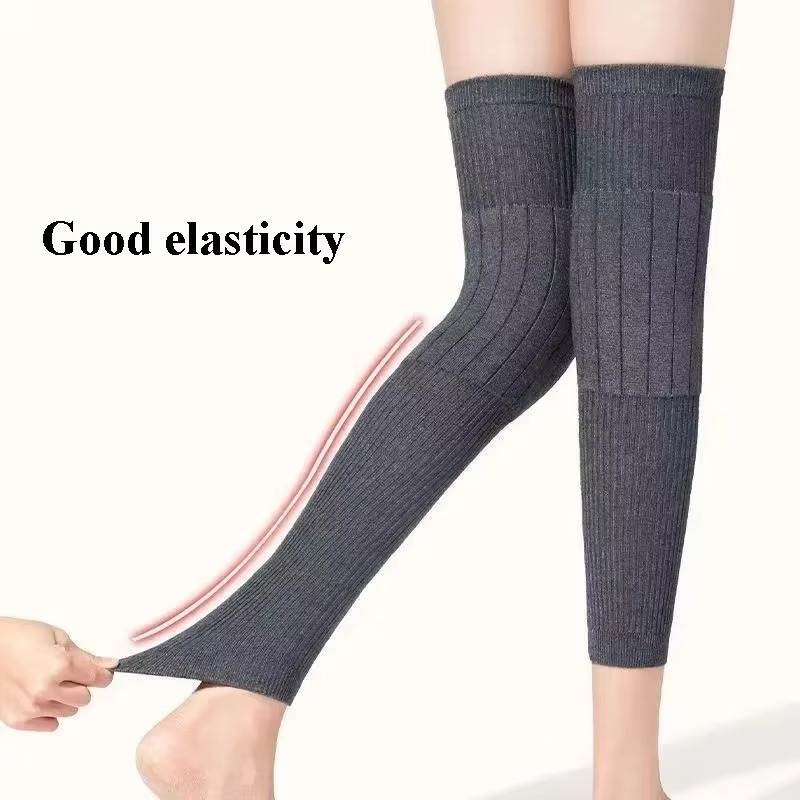 Knee-skin Fur Knee Pads Winter Warm Thickening Long Men and Women Leggings Motorcycle