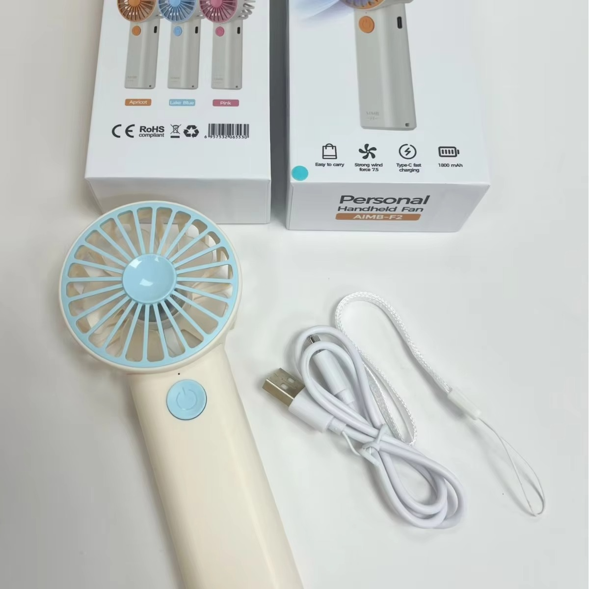 Chifer 2025 New Model Aimb F2 Mini Handheld Fan Portable For Outdoor Use With 1800mah Battery For Long Lasting Power A Birthday