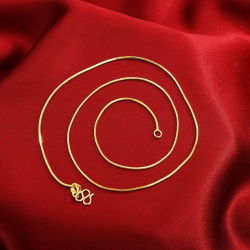 Luxury 24K 9999 Pure Gold Snake Bone Chain All-match Necklace for Men and Women Trendy Light Luxury Single Chain