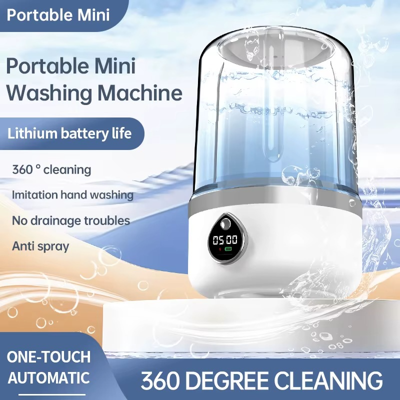 1.4L Mini Rechargeable Washing Machine Bucket for Socks Underwear Cleaning Hotel Apartment Portable Small Travel Washing Machine