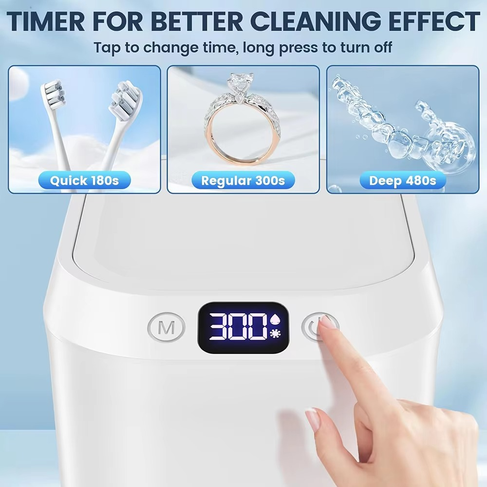 KUNPHY Ultrasonic Cleaning Machine Special Braces Cleaning Household Jewelry Cleaning Machine 46kHz Rechargeable Cleaner 220ML