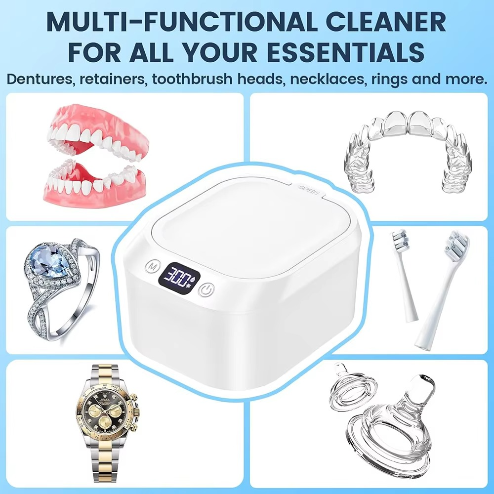 KUNPHY Ultrasonic Cleaning Machine Special Braces Cleaning Household Jewelry Cleaning Machine 46kHz Rechargeable Cleaner 220ML