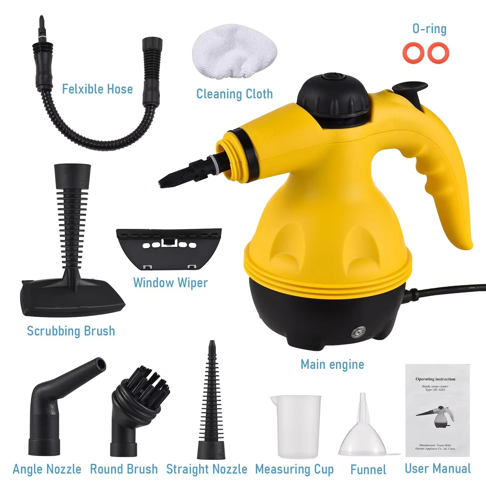 Portable Hand-held High Temperature Steam Cleaner 1050W High Temperature Steam Cleaner Suitable for Kitchen Bathroom