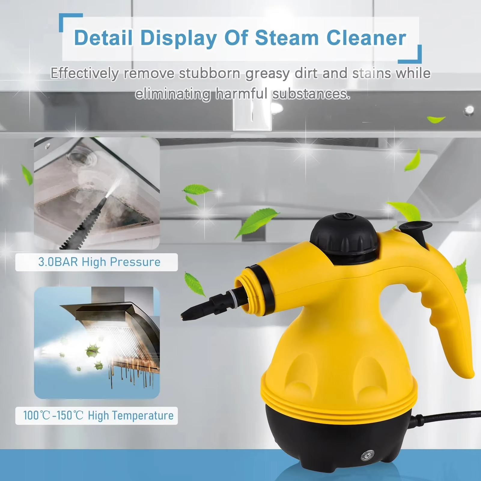 Portable Hand-held High Temperature Steam Cleaner 1050W High Temperature Steam Cleaner Suitable for Kitchen Bathroom