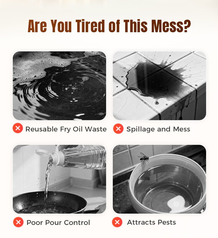 Stainless Steel Grease Strainer & Oil Storage Pot with Mesh Filter