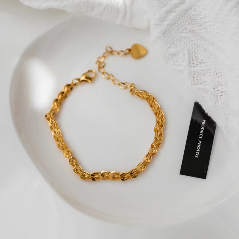 Luxury 24K 9999 Pure Gold Fengwei Love Women's Bracelet Light Luxury Women's Bracelet