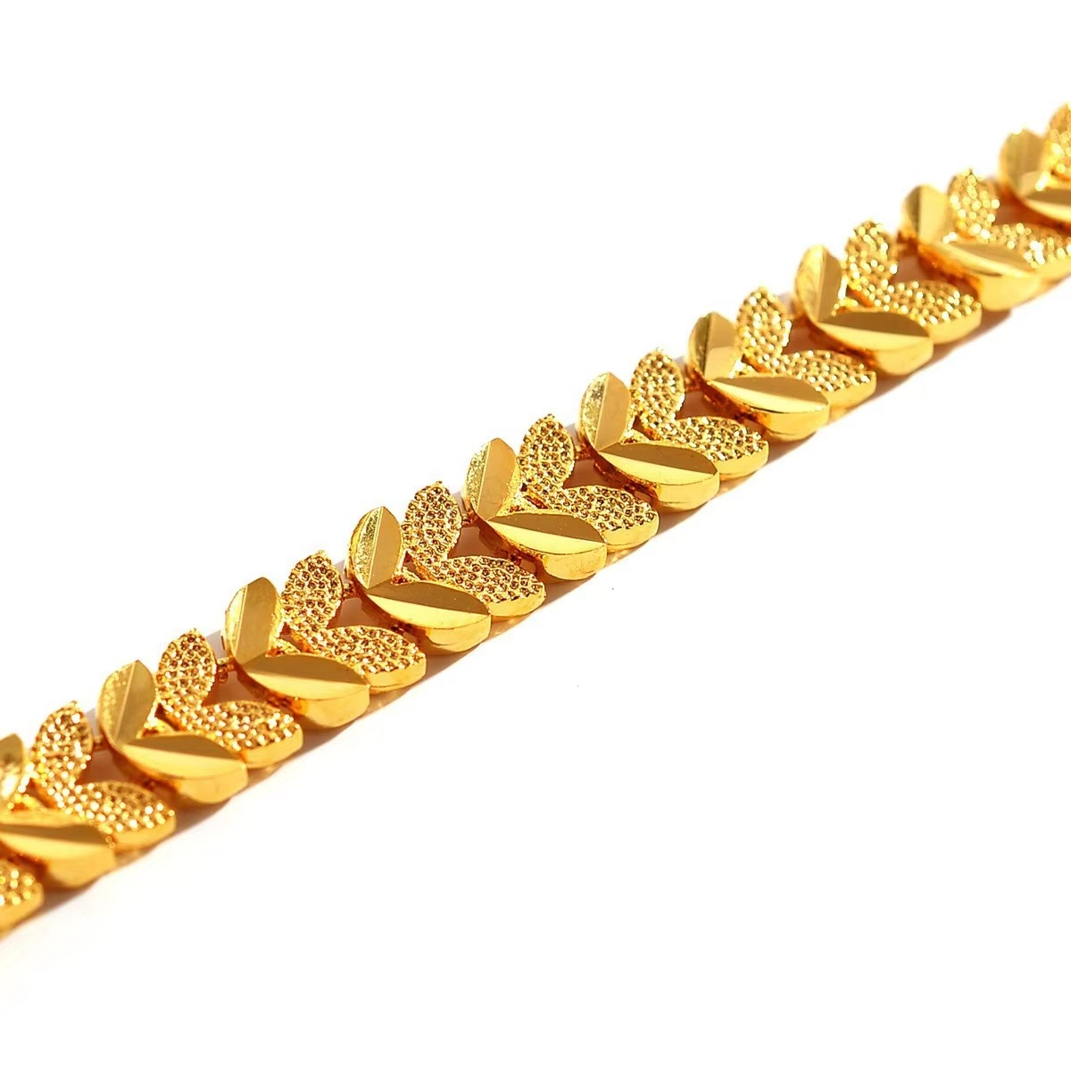 AU999 gold bracelet watch button women's watch chain European and American fashion simple 24K real gold wrist chain jewelry
