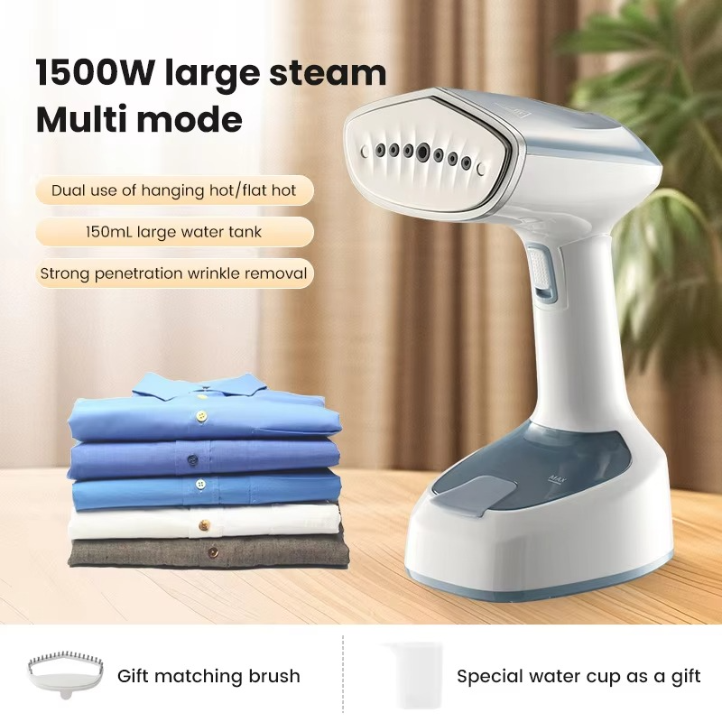 Handheld Garment Steamer 1500W Electric Household Fold Hand Holding Ironing Machine Portable Vertical Fast-Heat for Clothes