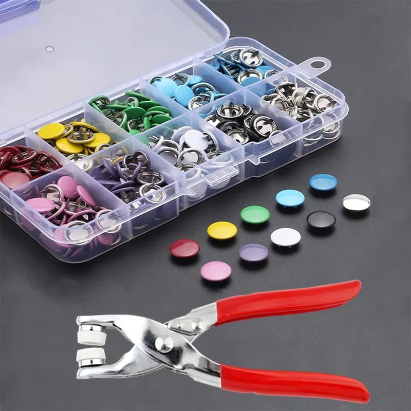 CraftFix™ Metal Prong Snap Button Kit – Complete Stud & Pliers Set for Sewing Projects