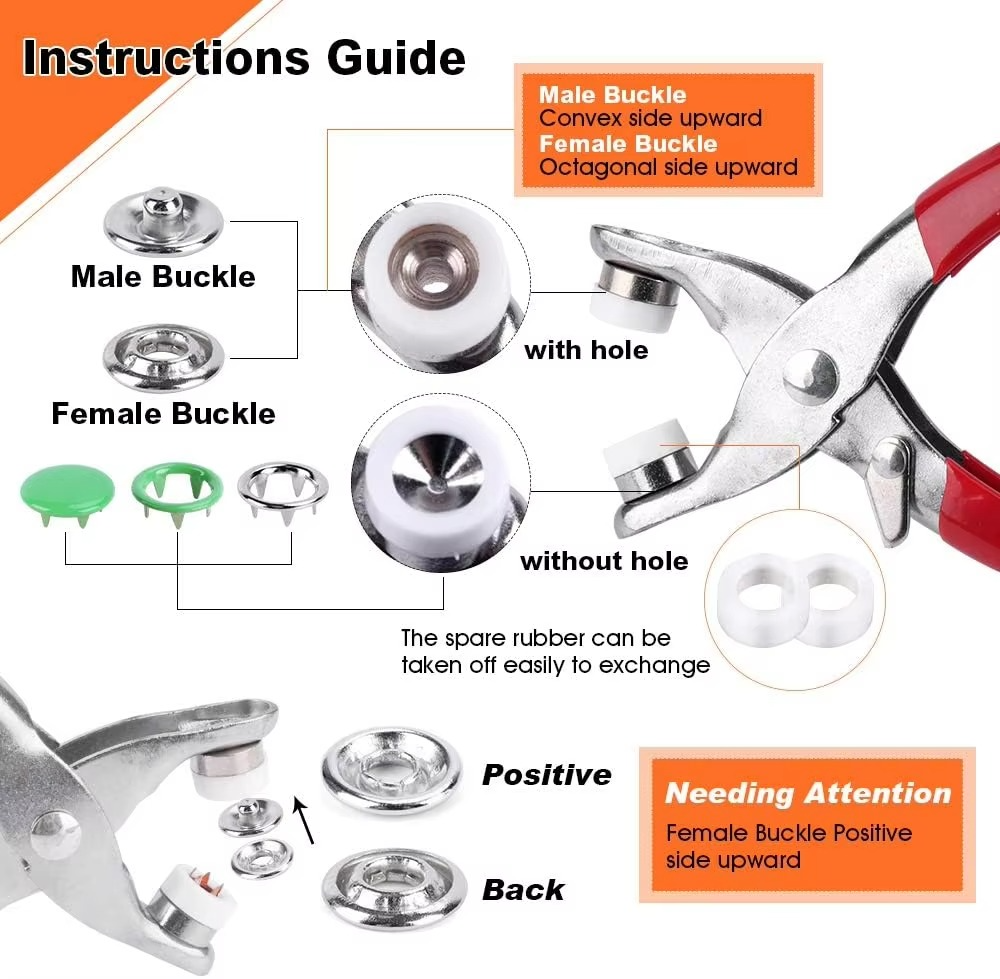 CraftFix™ Metal Prong Snap Button Kit – Complete Stud & Pliers Set for Sewing Projects