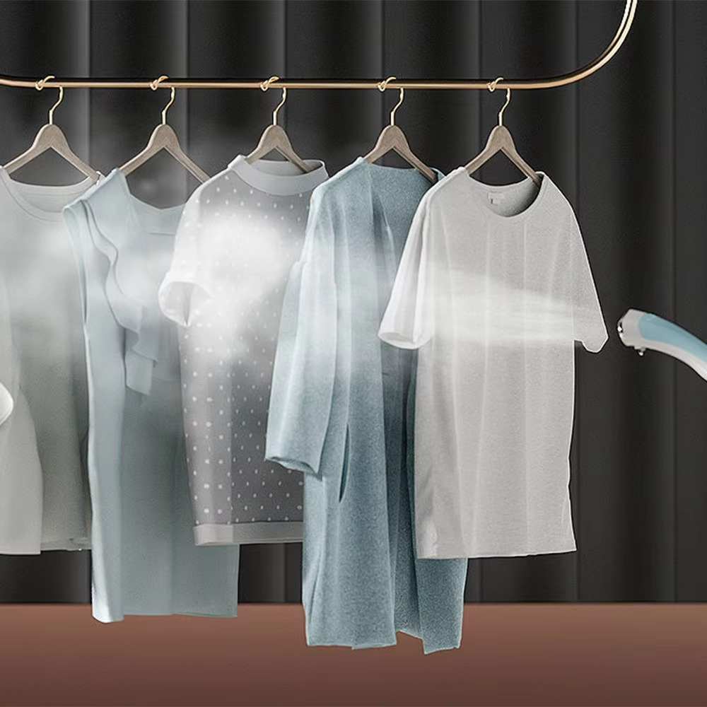 Integrated Laundry Steamer and Iron, Pressurized Laundry Steamer with Ironing Board and Hanger