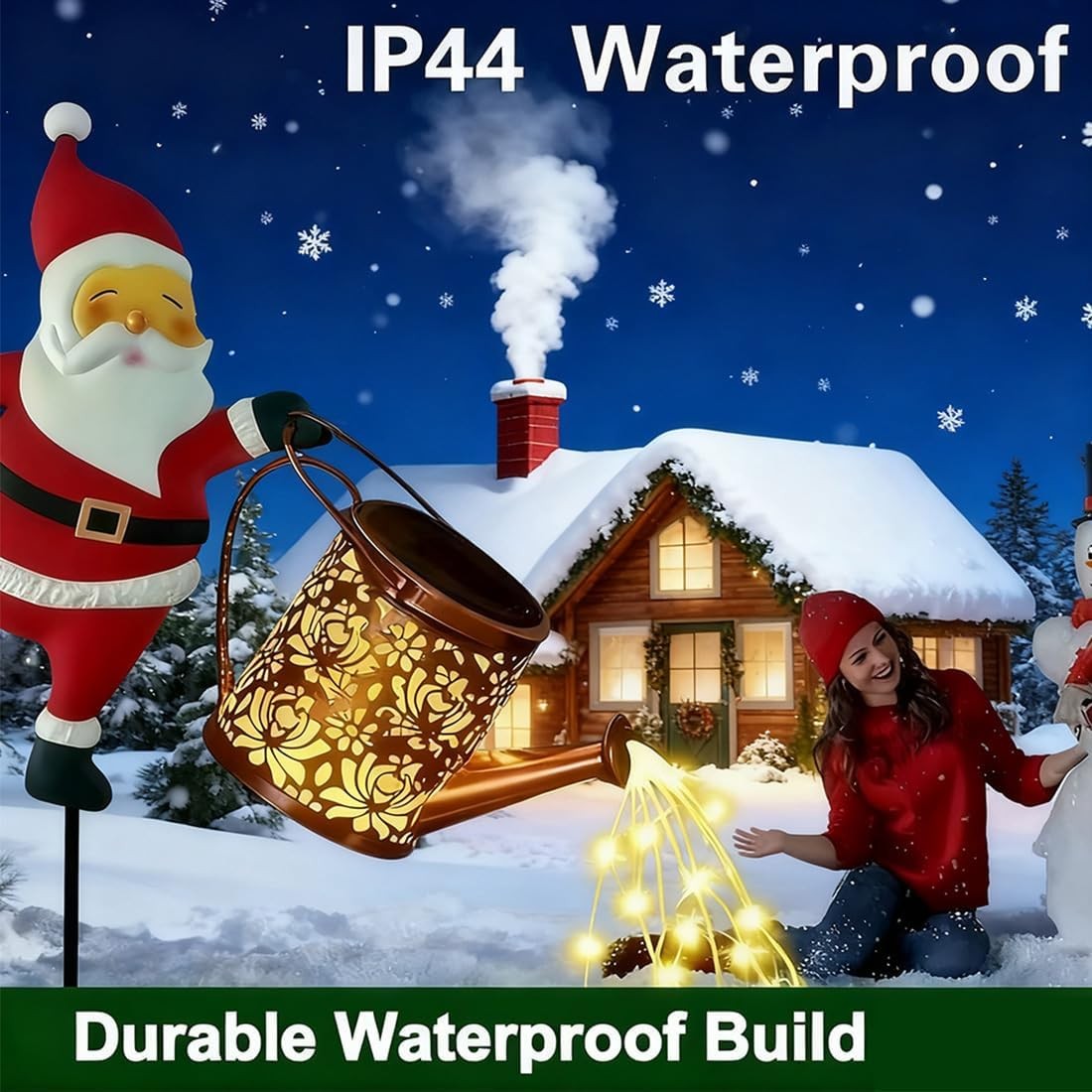 SantaGlow™ Christmas Solar Kettle Lights – Outdoor Garden LED Pouring Kettle Decor