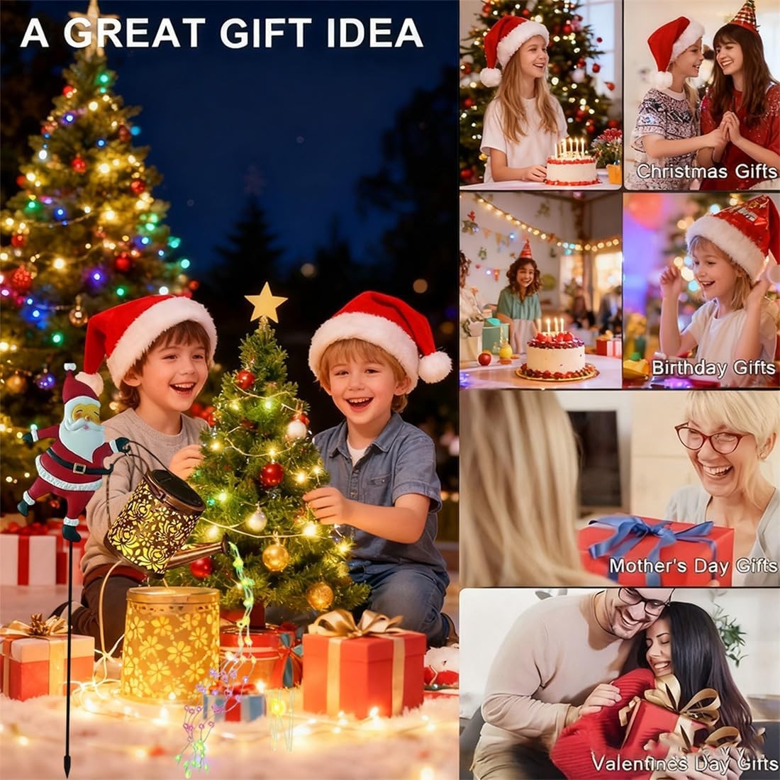 SantaGlow™ Christmas Solar Kettle Lights – Outdoor Garden LED Pouring Kettle Decor