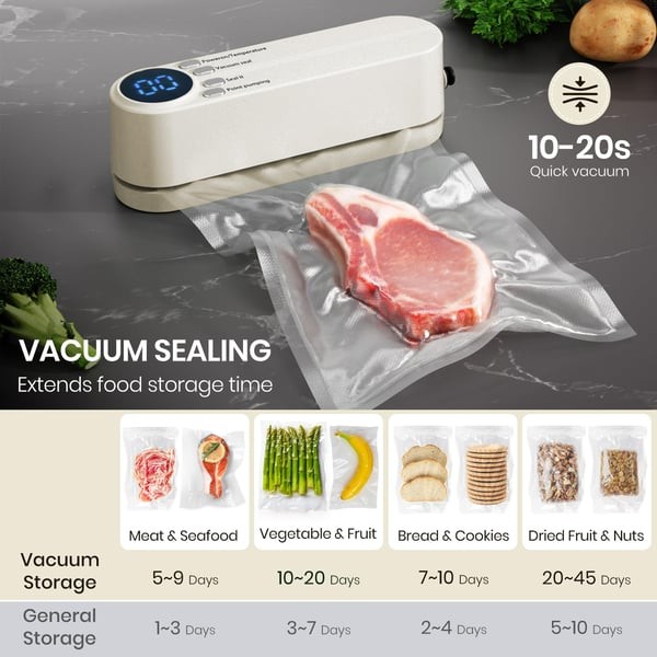 VacuoMini™ 3-in-1 Handheld Vacuum Sealer – Rechargeable Food Freshness System``