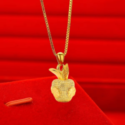high quality Gold 9999 Apple Pendant 24k Real Gold Christmas Eve Love Pendant Necklace to send girlfriend Christmas giftAU750