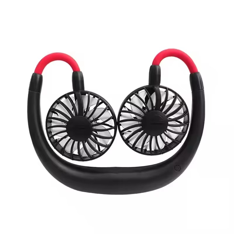 High Quality Headphone Design Hand Free Traveling Outdoor Portable Usb Rechargeable Led Neck Fan Mini Handheld Fan