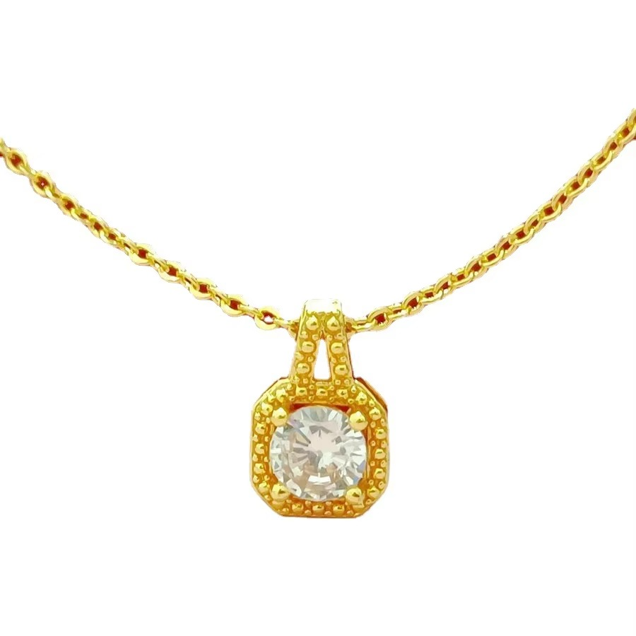 24K AU999 Gold Women’s Necklace - Elegant Pendant Design, Perfect for Daily Chic & Office Style