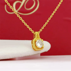 24K AU999 Gold Women’s Necklace - Elegant Pendant Design, Perfect for Daily Chic & Office Style