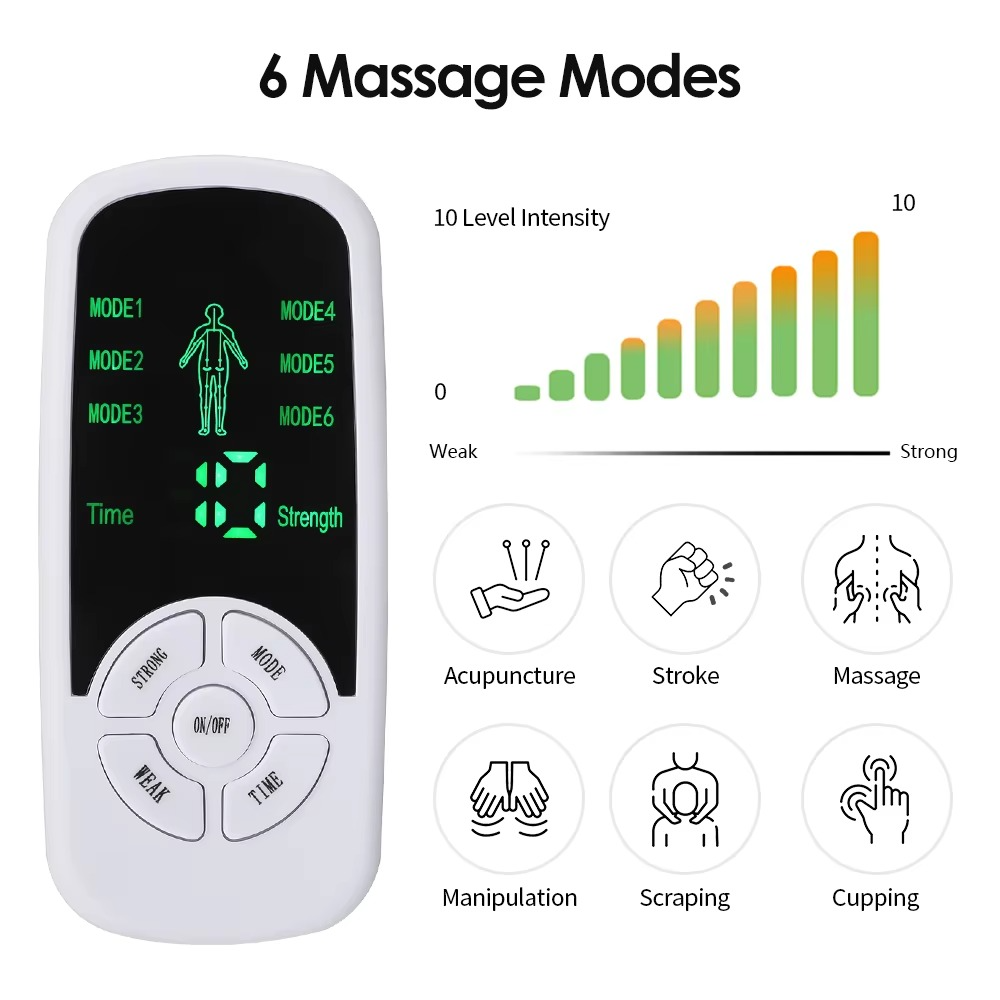 HOMEFISH Muscle Therapy Stimulator 6 Modes Tens Unit Machine Meridian Physiotherapy Pulse Abdominal Prostate Body Massager