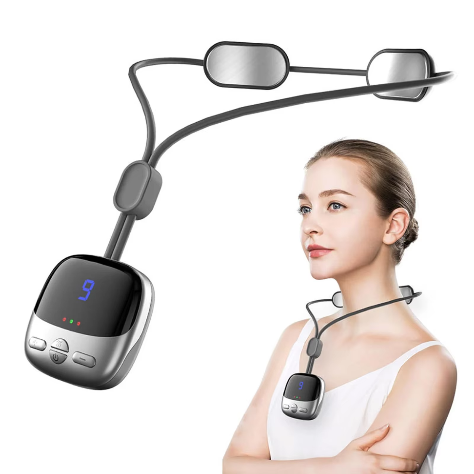 Intelligent Low-Frequency Ems Neck Massager A Microcurrent Pulse Kneading Tool for Relieving Relaxing the Neck Shoulders Spine