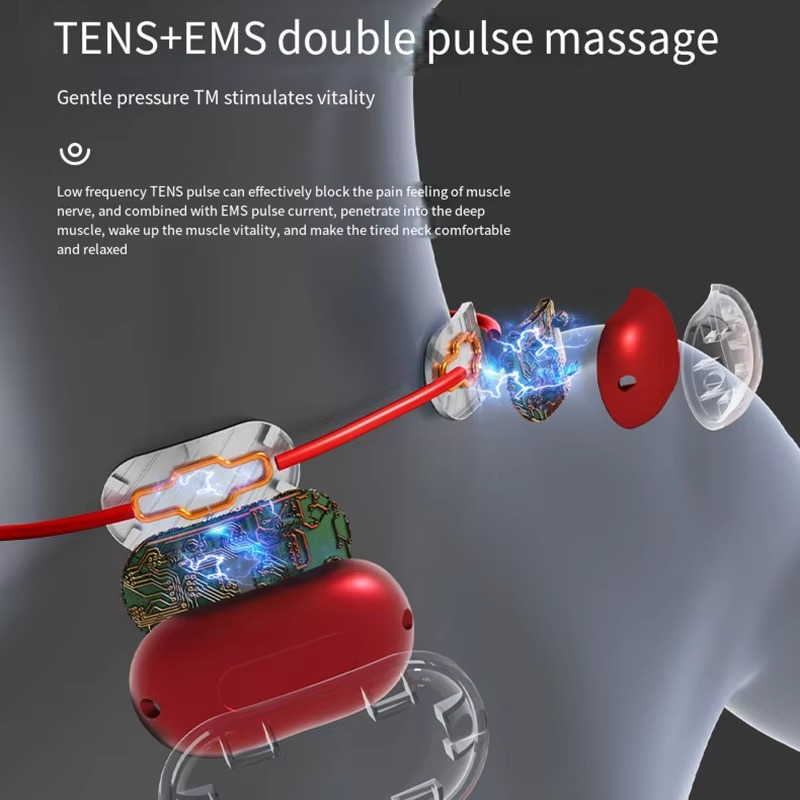 Intelligent Low-Frequency Ems Neck Massager A Microcurrent Pulse Kneading Tool for Relieving Relaxing the Neck Shoulders Spine