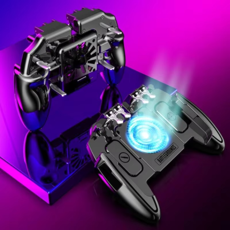 Six Finger Controller For PUBG mobile Phone Gamepad Trigger Shooting Gaming Button Cooling Fan Joystick For IOS/Android, PC