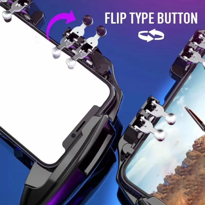 Six Finger Controller For PUBG mobile Phone Gamepad Trigger Shooting Gaming Button Cooling Fan Joystick For IOS/Android, PC